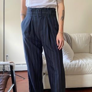 Vince Blue Stripe Pants with Belt